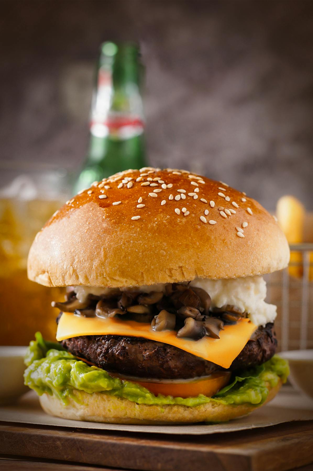 An energetic kitchen environment with chefs preparing meals.